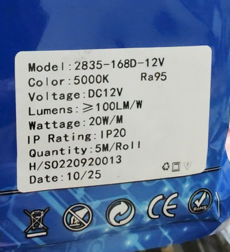 Led dây dán 12V 5000K